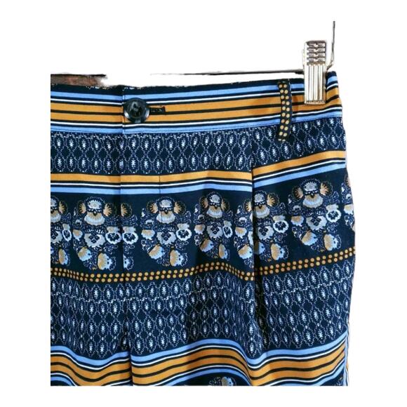 Elevenses Anthropologie Aralia Printed Knotted Cuff Cropped Pants Women's S - Picture 4 of 7